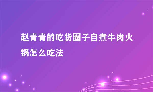 赵青青的吃货圈子自煮牛肉火锅怎么吃法