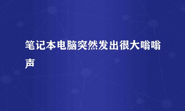 笔记本电脑突然发出很大嗡嗡声