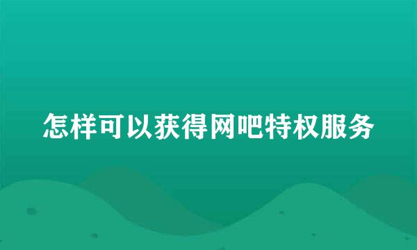 怎样可以获得网吧特权服务