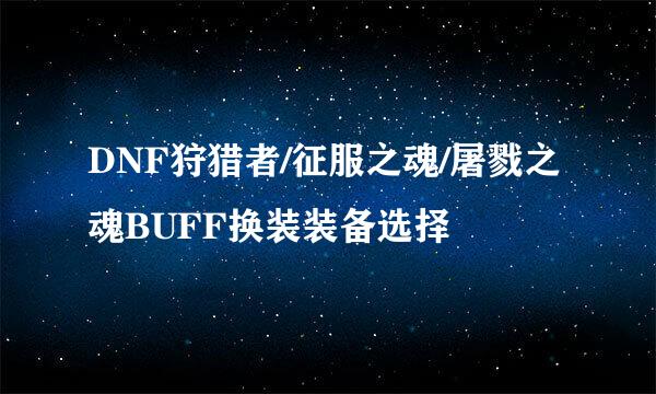 DNF狩猎者/征服之魂/屠戮之魂BUFF换装装备选择
