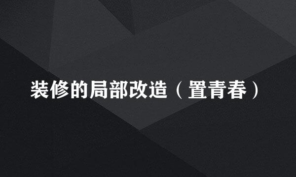 装修的局部改造（置青春）