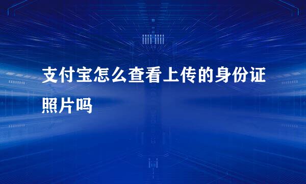 支付宝怎么查看上传的身份证照片吗