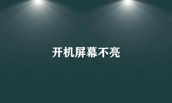 开机屏幕不亮