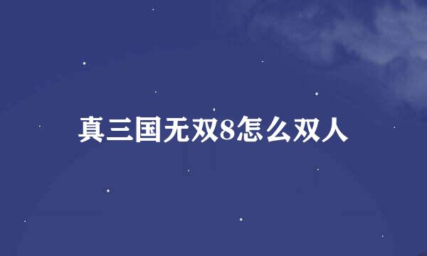 真三国无双8怎么双人