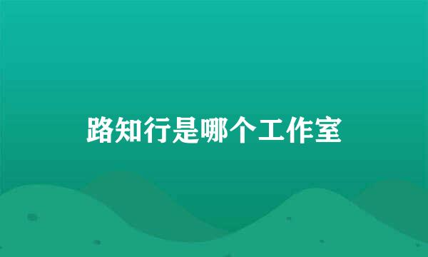 路知行是哪个工作室