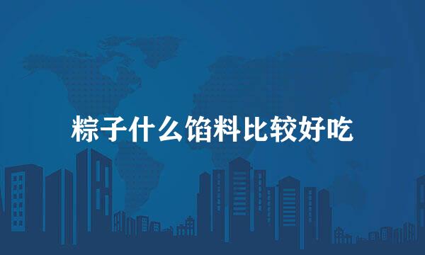 粽子什么馅料比较好吃