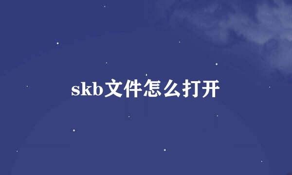 skb文件怎么打开