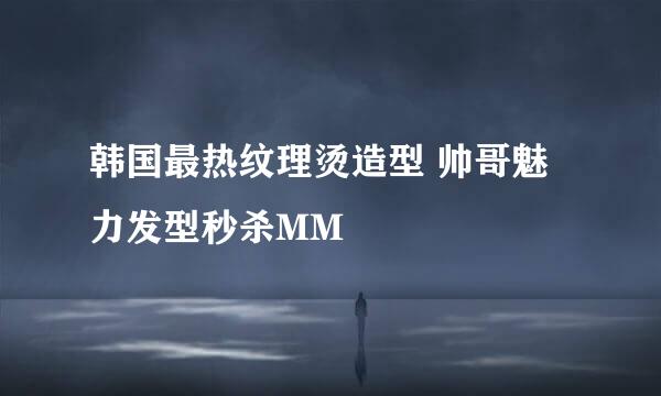 韩国最热纹理烫造型 帅哥魅力发型秒杀MM