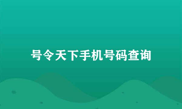号令天下手机号码查询