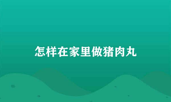 怎样在家里做猪肉丸