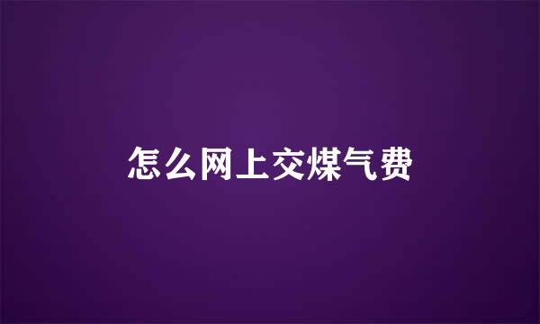 怎么网上交煤气费