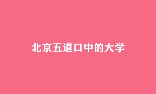 北京五道口中的大学