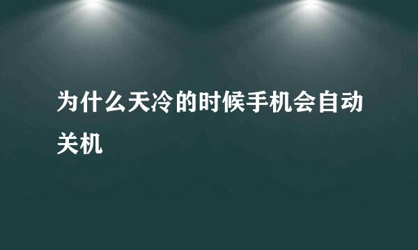 为什么天冷的时候手机会自动关机