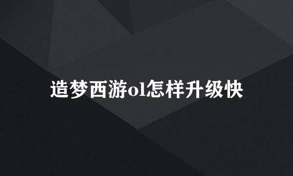 造梦西游ol怎样升级快