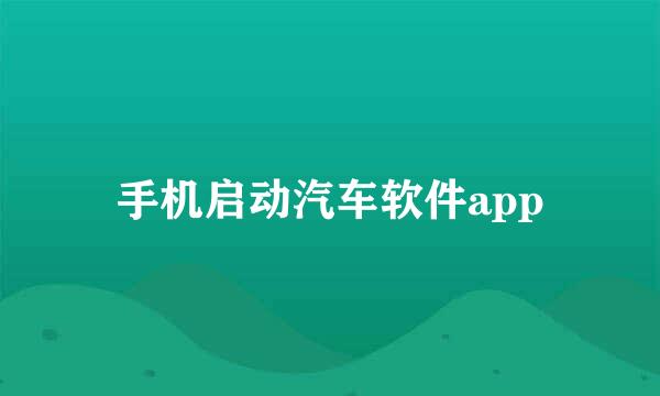 手机启动汽车软件app