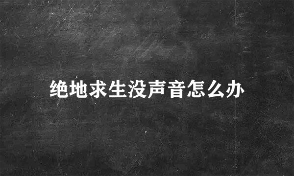 绝地求生没声音怎么办