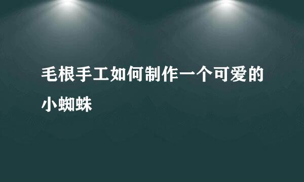 毛根手工如何制作一个可爱的小蜘蛛