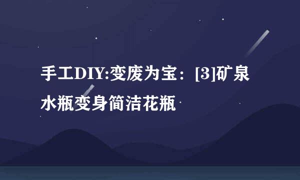 手工DIY:变废为宝：[3]矿泉水瓶变身简洁花瓶