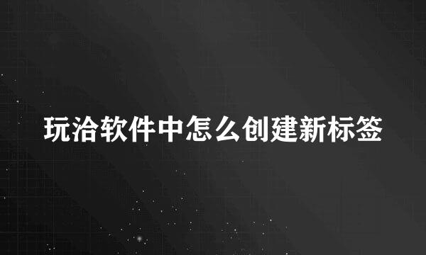 玩洽软件中怎么创建新标签