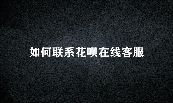 如何联系花呗在线客服