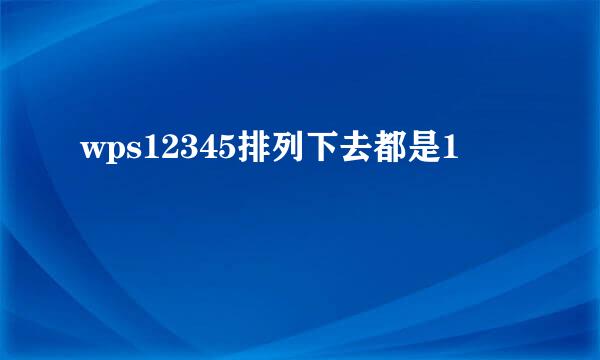 wps12345排列下去都是1