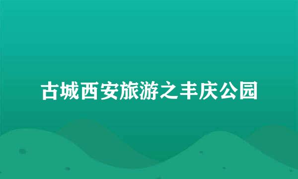 古城西安旅游之丰庆公园