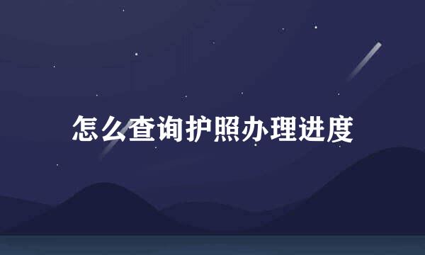 怎么查询护照办理进度