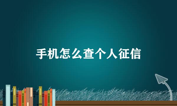 手机怎么查个人征信