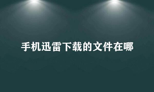 手机迅雷下载的文件在哪