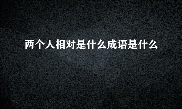 两个人相对是什么成语是什么