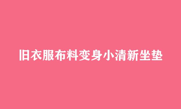 旧衣服布料变身小清新坐垫