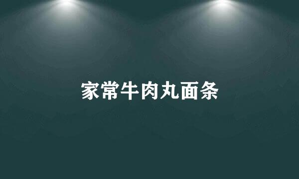 家常牛肉丸面条