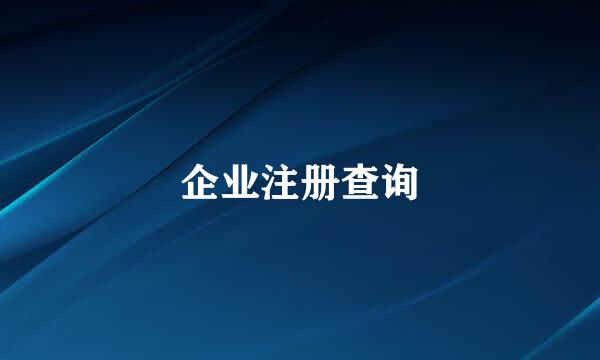 企业注册查询