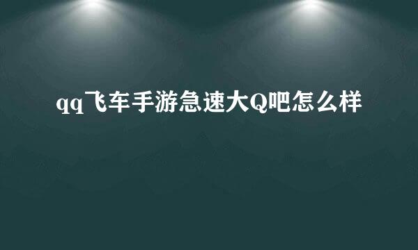 qq飞车手游急速大Q吧怎么样