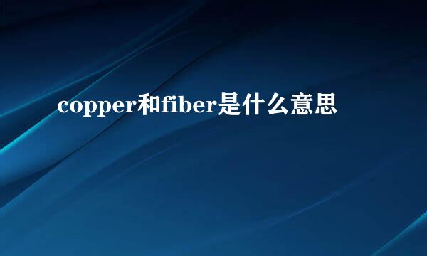 copper和fiber是什么意思
