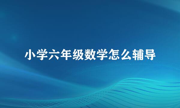 小学六年级数学怎么辅导