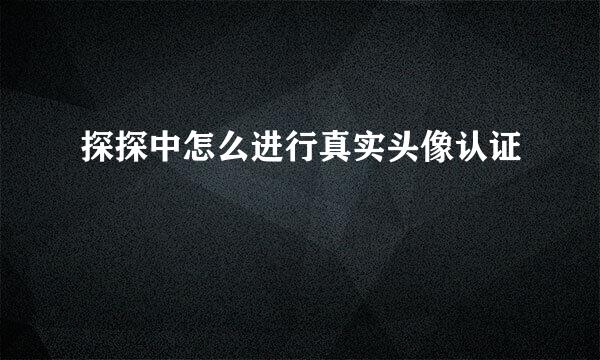 探探中怎么进行真实头像认证