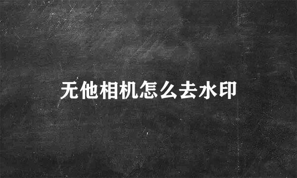 无他相机怎么去水印