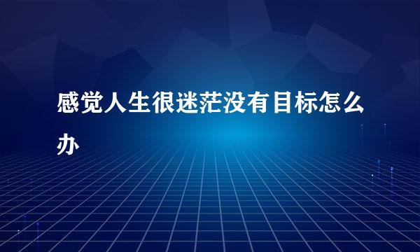 感觉人生很迷茫没有目标怎么办