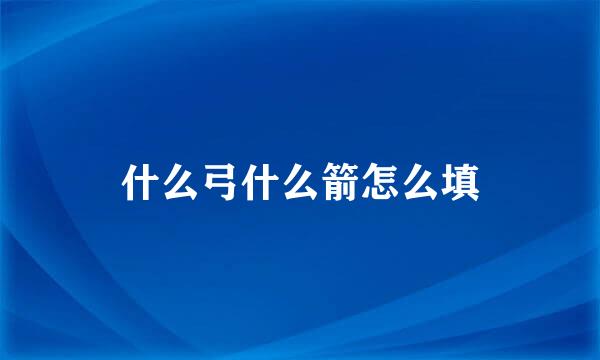 什么弓什么箭怎么填