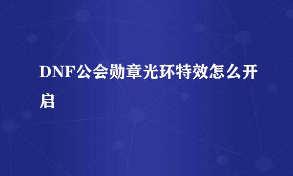 DNF公会勋章光环特效怎么开启