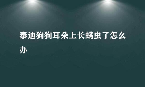 泰迪狗狗耳朵上长螨虫了怎么办