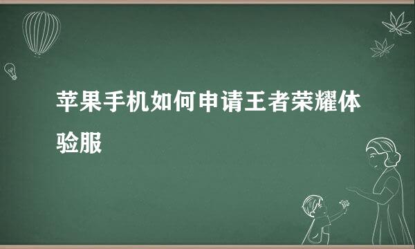 苹果手机如何申请王者荣耀体验服
