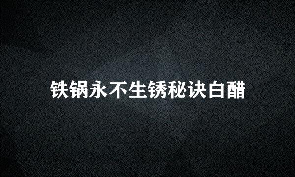 铁锅永不生锈秘诀白醋