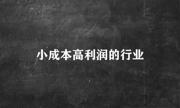 小成本高利润的行业