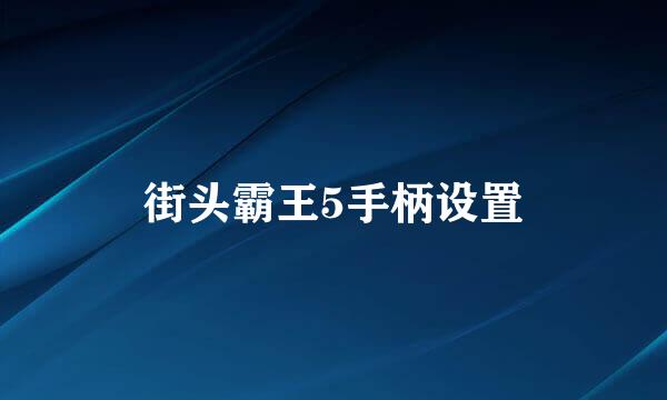 街头霸王5手柄设置