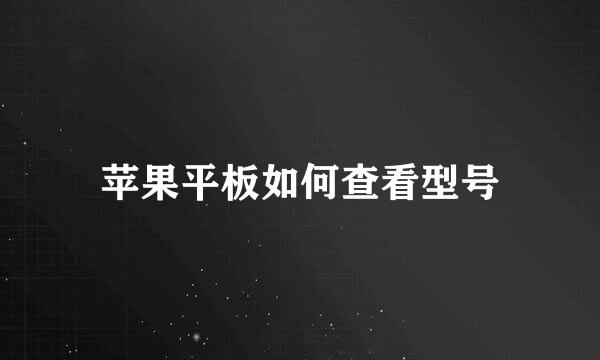 苹果平板如何查看型号