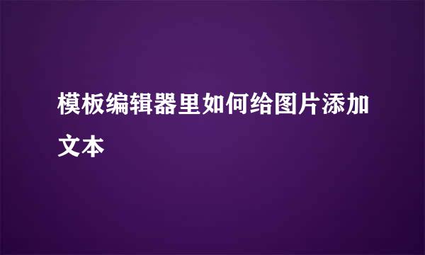 模板编辑器里如何给图片添加文本