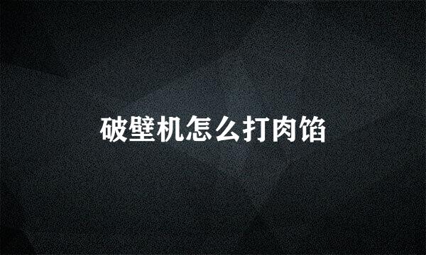 破壁机怎么打肉馅