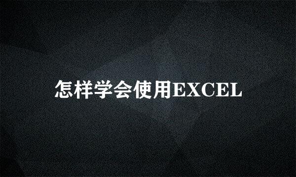 怎样学会使用EXCEL